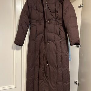 Brown Quilted Long Coat